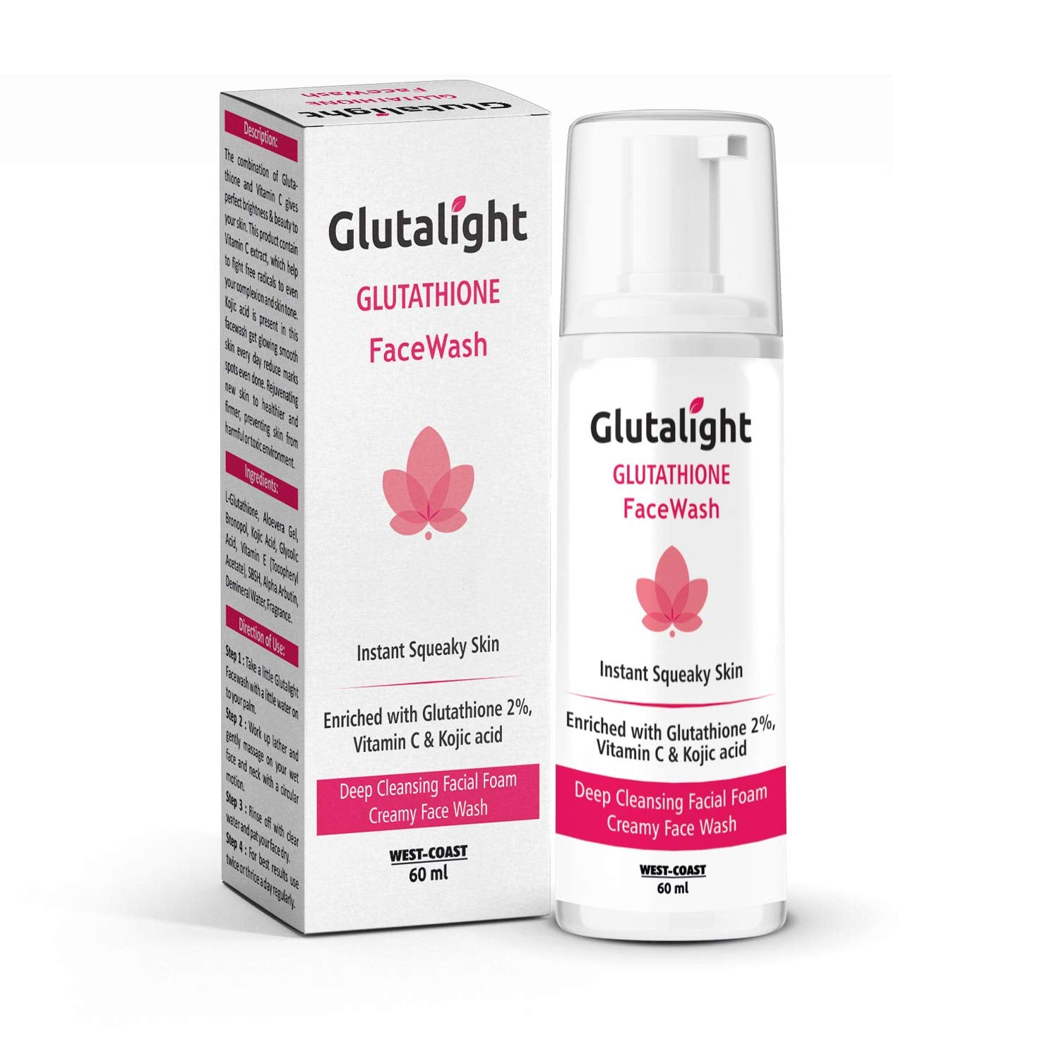 Glutalight Skin Lightening Deep Cleansing Face Wash with 2 Glutalight Skin Lightening Deep Cleansing Face Wash with 2