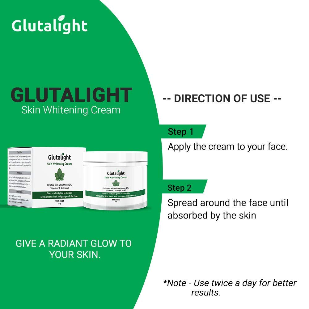 Glutalight Skin Lightening Cream with 2% Glutathione, 5% Vitamin C, 1 GB Glutalight Glutalight Skin Lightening Cream with 2% Glutathione, 5% Vitamin C, 1 GB Glutalight