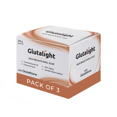 Glutalight Soap | Glutathione Soap | Helps Even Skin Tone | Reduces Dark Spots & Fades Pigmentation | Bath Soap Combo Offers | Bathing Soap | Helps Control Excess Oil | For Radiant Glow - Pack of 3