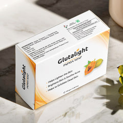 Glutalight Papaya Soap | Body Tan Removal Soap | Kojic Acid & Olive Oil | Bathing Soaps for Glowing Skin | Fades Pigmentation & Dark Spots | Helps Exfoliate Dead Skin | Soaps For Bath - Pack of 1