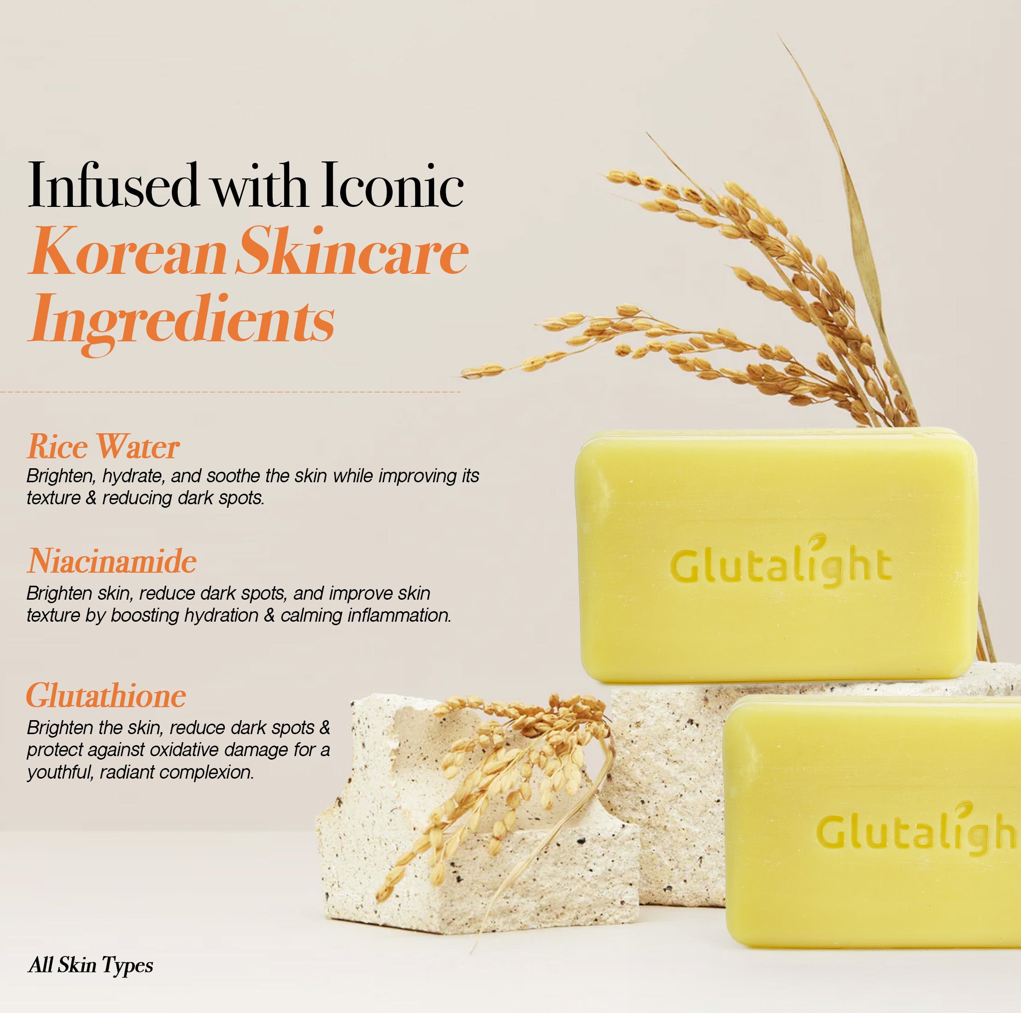 Buy Combo: Glutathione Rice Water Soap GB Glutalight Buy Combo: Glutathione Rice Water Soap GB Glutalight
