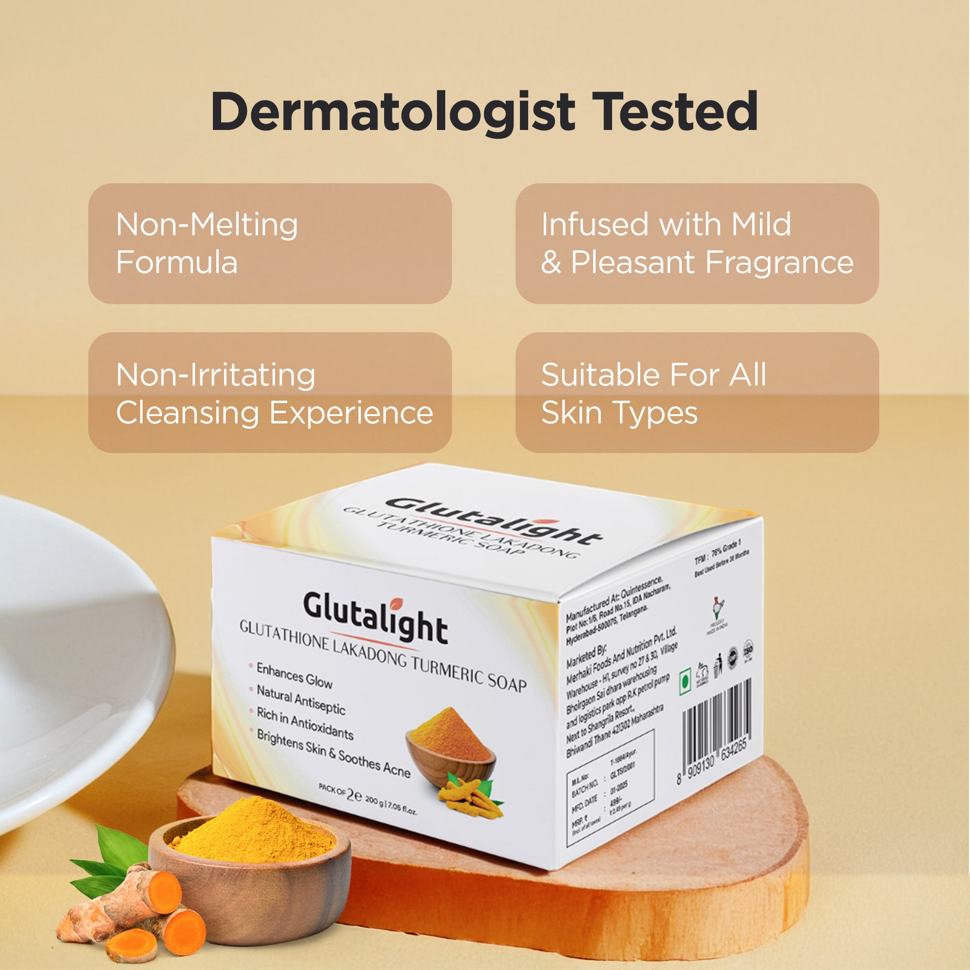 Buy Pack of 2: Glutathione Lakadong Turmeric Soap Bars GB Glutalight Buy Pack of 2: Glutathione Lakadong Turmeric Soap Bars GB Glutalight