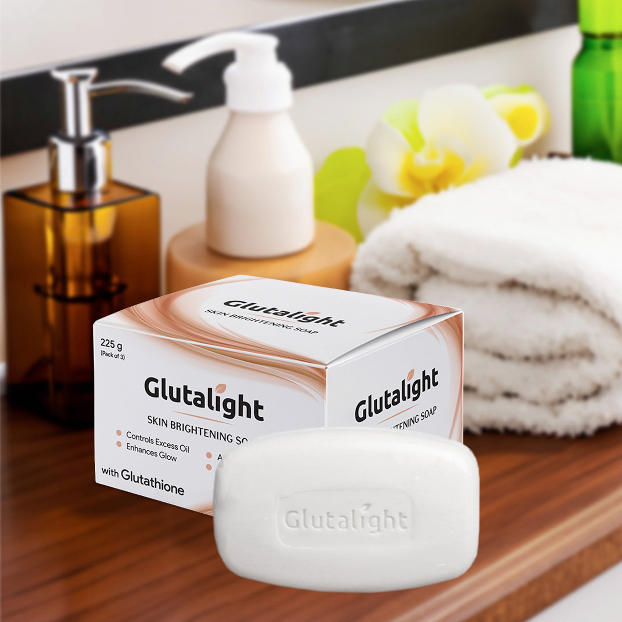 Glutalight Skin Lightening Soap with 1% Glutathione |Reduces Dark spots, Age Marks |for Skin Brightening 75GM (Pack of 3) Glutalight Skin Lightening Soap with 1% Glutathione |Reduces Dark spots, Age Marks |for Skin Brightening 75GM (Pack of 3)