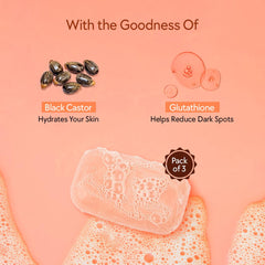 Glutalight Glycerin Soap| Glutathione | Kojic acid soap - Pack of 3 | Skin Brightening & Lightening Soap | With goodness of Black Castor| Bath Soap | Both for Men & Women