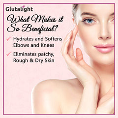 Glutalight Elbow & Knee Lightening Cream with 1% Glutathione, 1% Arbutin, 1% Kojic Acid |Delicate Skin Care for Brighter & Softer Skin- 50gm