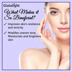 Glutalight Neck Firming Cream with .01% Glutathione, 2% Vitamin C, 0.01% Vitamin E, 1% Niacinamide, 1% Kojic Acid | Modifies Uneven Skin Shade and Brightens Skin - 50gm