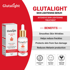 Glutalight Glutathione Serum | Vitamin C Face Serum | Kojic acid Serum & Niacinamide Face Serum | Serum for Face Glowing And Whitening | Serum For Acne And Dark Spots | Face Serum for Men & Women - 30 Ml